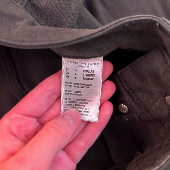 High Rise Black Ripped Skinny Jeans with Buttons - Picture 3 of 5